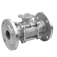 1 1/4 inch ss304 stainless steel  flange  3pc ball valve manufactures with mounting pad3-way high pressure flanged ball valve